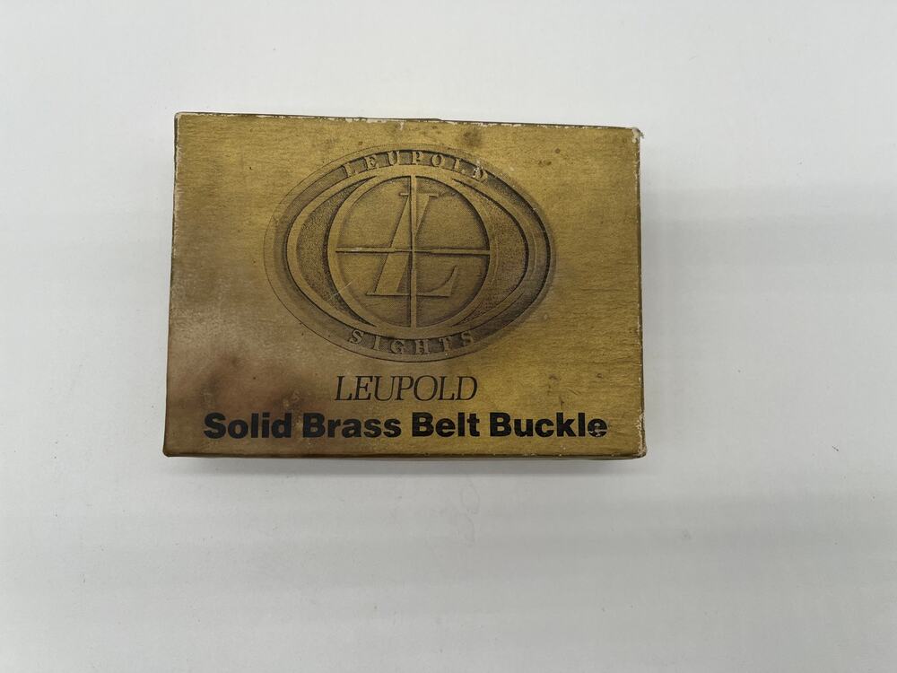 Vintage 80s Leupold Sights Solid Brass Western Wear Promotional Belt Buckle
